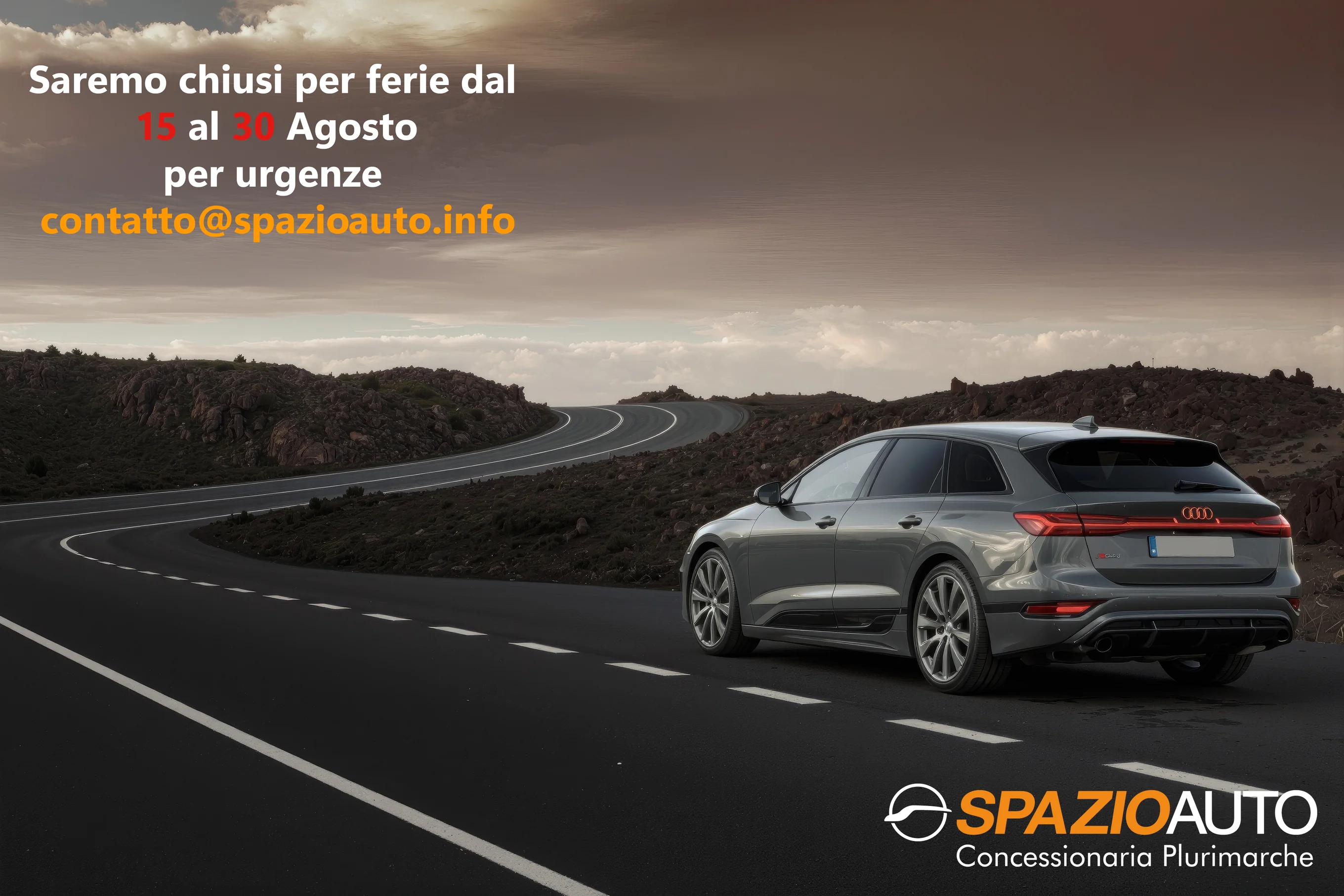 Avviso: Spazioauto chiuso per ferie dal 15 al 30 agosto 2026. Per urgenze scrivi a contatto@spazioauto.info